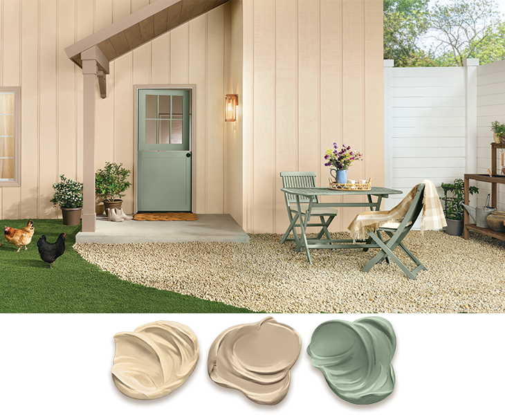 Outside of house painted in Melodious Ivory
