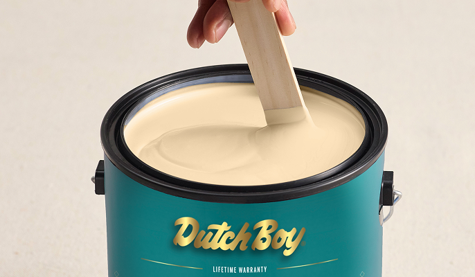 Pristine paint can and stirring stick