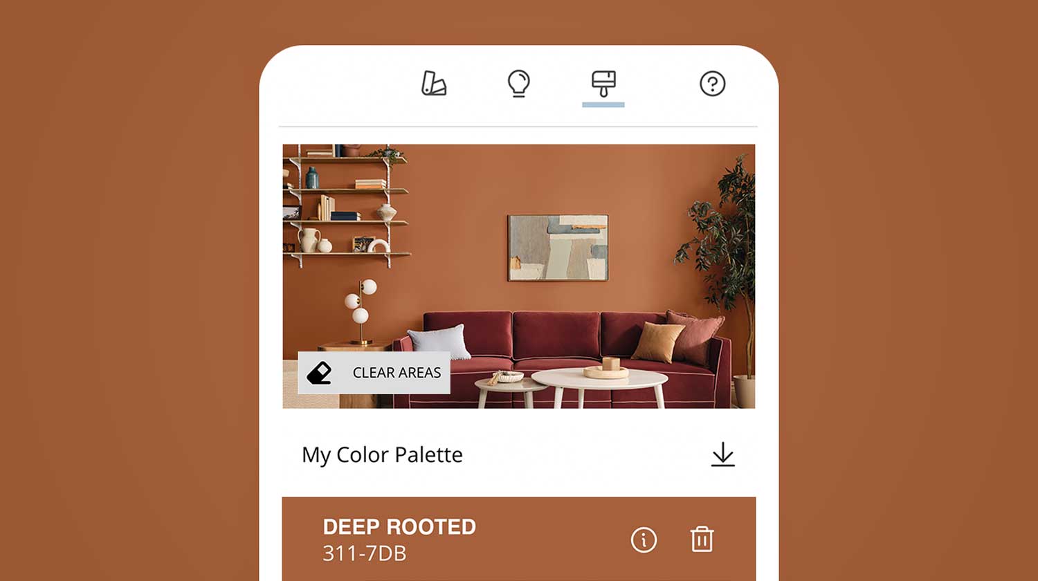 Dutch Boy Color Visualizer showing Deep Rooted scene