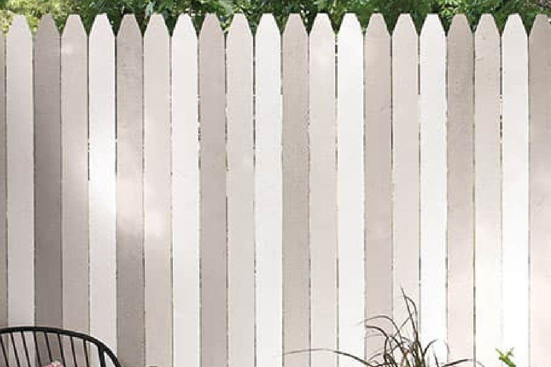 fence painted in 3 different colors of grey