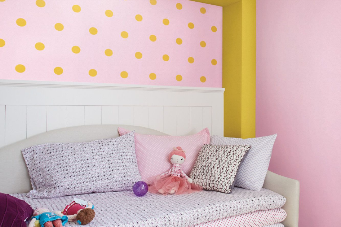 painted polka dots on a wall