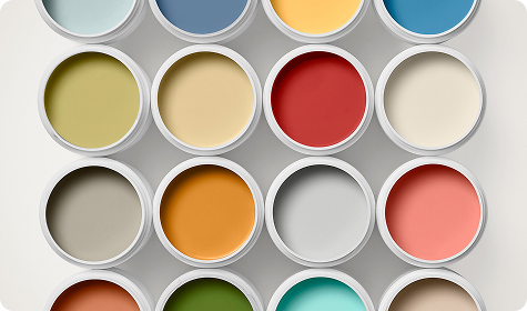 paint cans and different colors