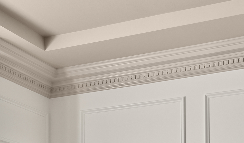 Dutch Boy ceiling paint on a ceiling and corner detail