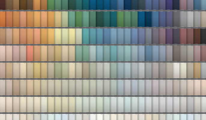 Assortment of color swatches.