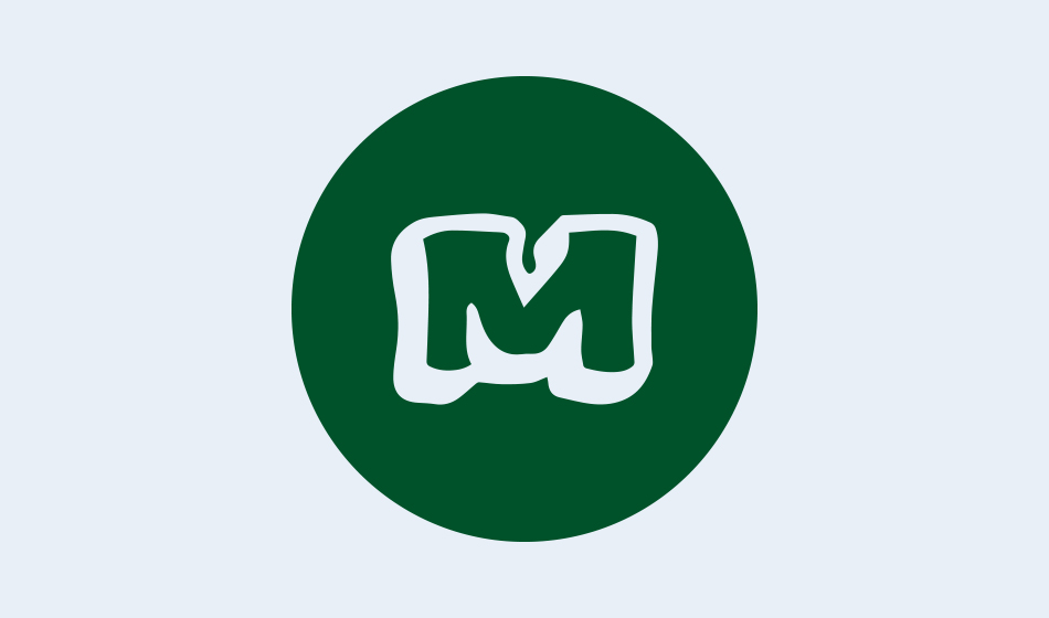Circle graphic of Menards “M” logo.